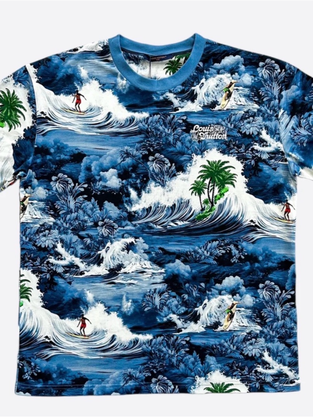 New LOUIS VUITTON Sz XL Tropical Surf Print Short Sleeve T-shirt